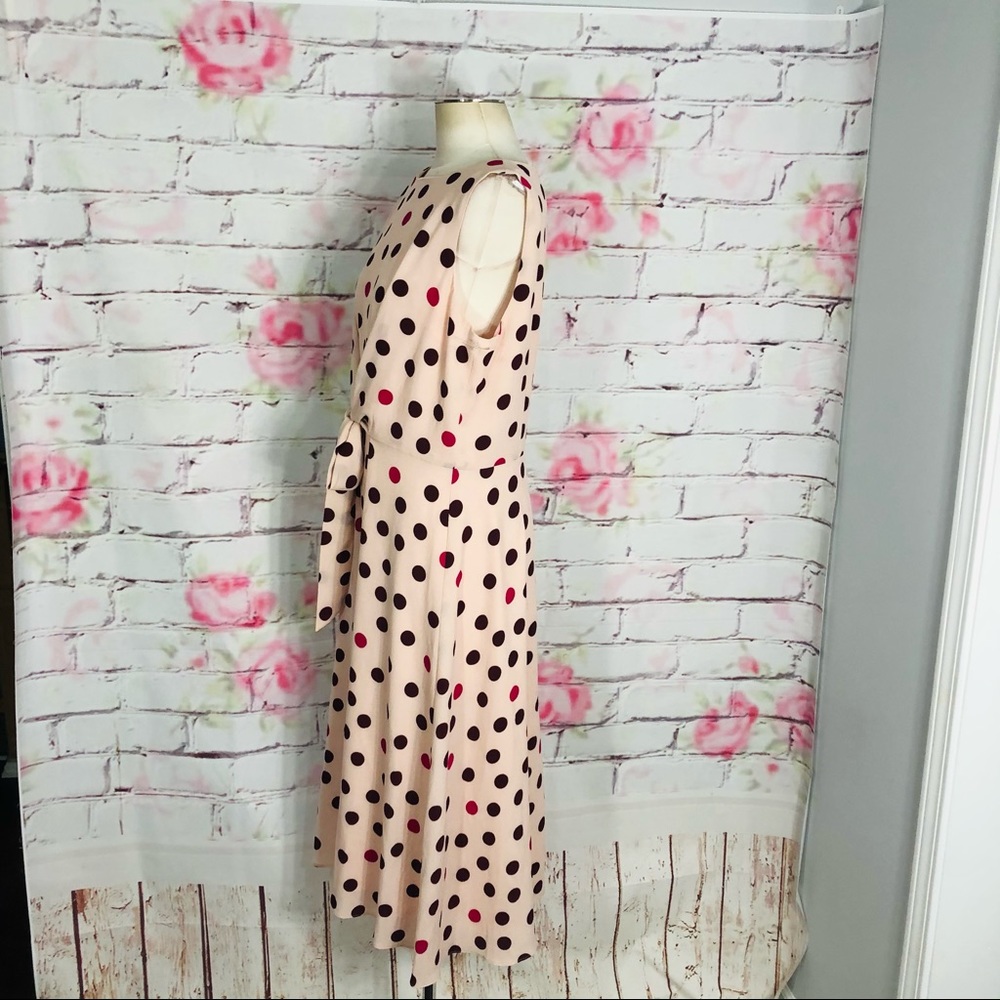 Maggy London Pink Polka Dot Midi Dress - Picture 9 of 15